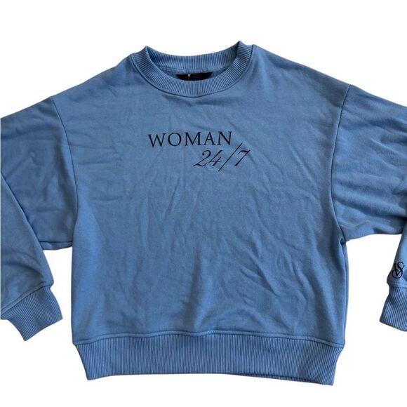 NWOT Victoria's Secret Women 24/7 Stretch Fleece Crewneck Top Size XS -Oversized - Picture 3 of 10